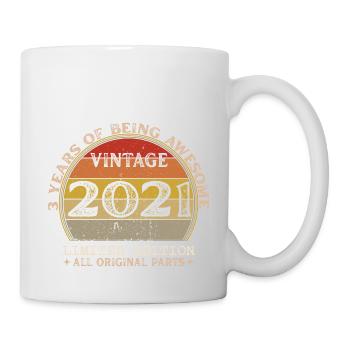 Jahrgang 2021 - Jahrgang 2021 Retro Geburtstag - Tasse - Weiß - Rechts