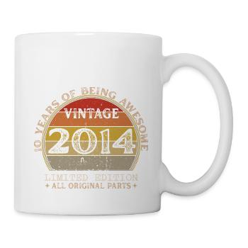 Né en 2014 - Vintage 2014 Anniversaire Rétro - Mug blanc - blanc - Droite