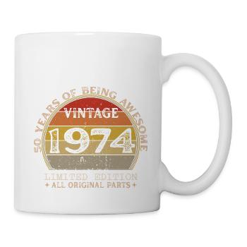 Geboren 1974 – Vintage-Geburtstag 1974 Retro - Tasse - Weiß - Rechts