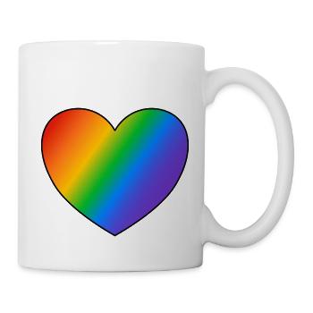 Regenbogen Herz Pride Flagge - Tasse - Weiß - Rechts