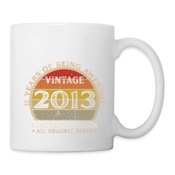 Jahrgang 2013 - Jahrgang 2013 Retro Geburtstag - Tasse - Weiß - Rechts