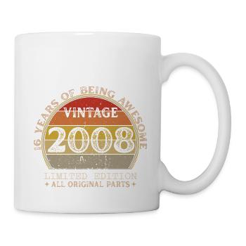 Jahrgang 2008 - Jahrgang 2008 Retro Geburtstag - Tasse - Weiß - Rechts