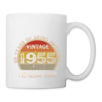 Jahrgang 1955 - Jahrgang 1955 Retro Geburtstag - Tasse - Weiß - Rechts