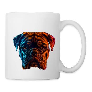 Bouledogue rouge et bleu Art animalier féroce et vif - Mug blanc - blanc - Droite