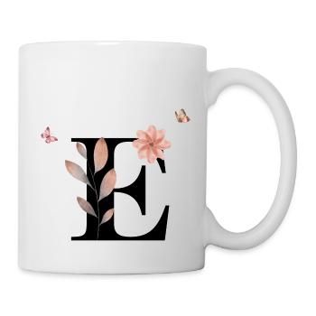 Buchstabe e Wildblumen Aquarelle - Tasse - Weiß - Rechts