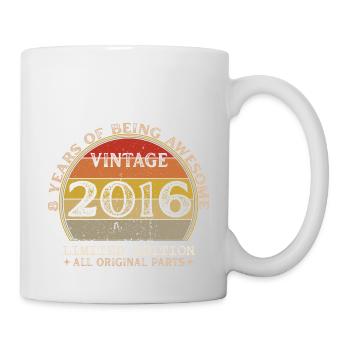 Born in 2016 - Vintage 2016 Retro Birthday - Mug - white - Right