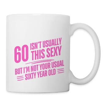 60th Birthday Sixty Isn't Usually This Sexy Groovy - Mug - white - Right