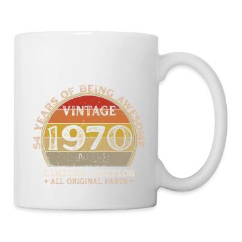 Jahrgang 1970 - Jahrgang 1970 Retro Geburtstag - Tasse - Weiß - Rechts