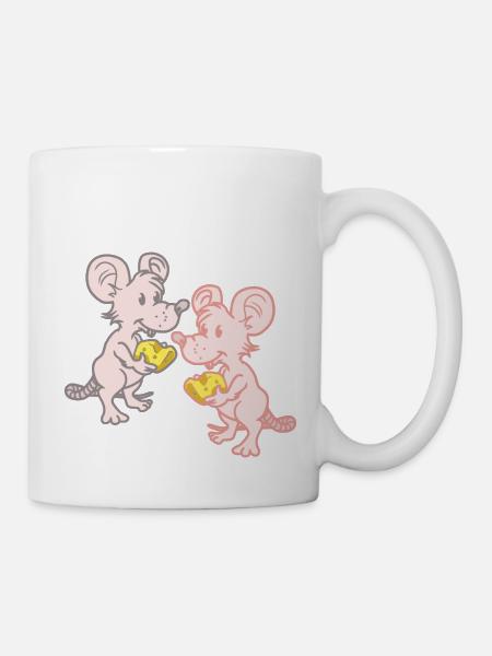 Kind Kinder Mäuse Maus Käse Nager Nagetiere - Tasse - Weiß