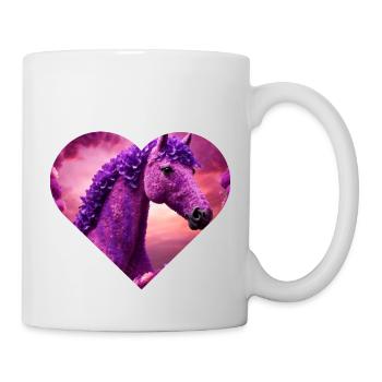 cheval garni de fleurs purples - Mug blanc - blanc - Droite