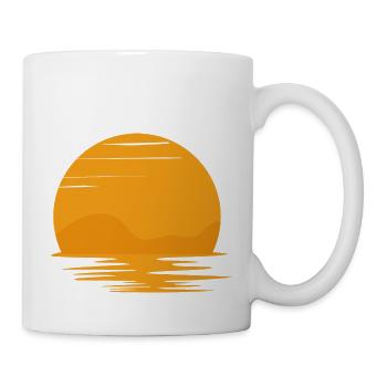 Retro Sunset Rays Wavy - Mug - white - Right