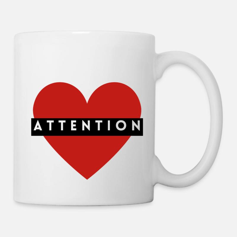 Attention Heart Band - Mug - white