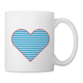 Bayrisches Herz als Patches - Tasse - Weiß - Rechts