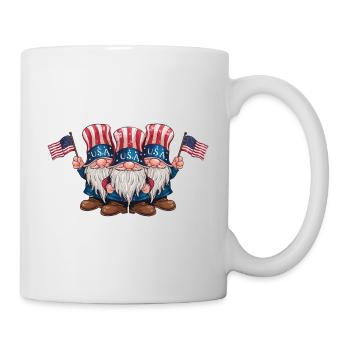 Gnomes patriotiques américains avec drapeau américain - Mug blanc - blanc - Droite