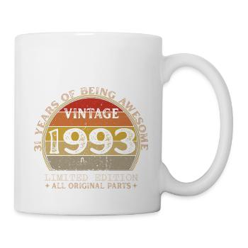 Né en 1993 - Vintage 1993 Anniversaire Rétro - Mug blanc - blanc - Droite
