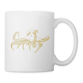 Illustrierte Designs mit Oktopus - Tasse - Weiß - Rechts