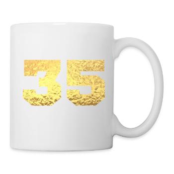 Numéro 35 paillettes doré - 35e anniversaire - Mug blanc - blanc - Droite