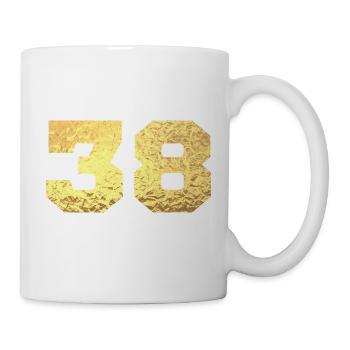 Numéro 38 paillettes doré - 38e anniversaire - Mug blanc - blanc - Droite