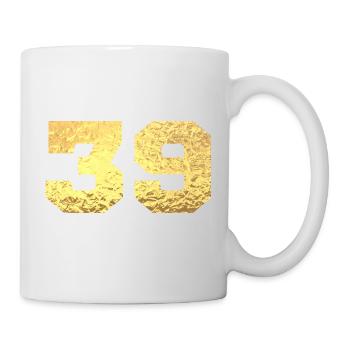 Numéro 39 paillettes doré - 39e anniversaire - Mug blanc - blanc - Droite