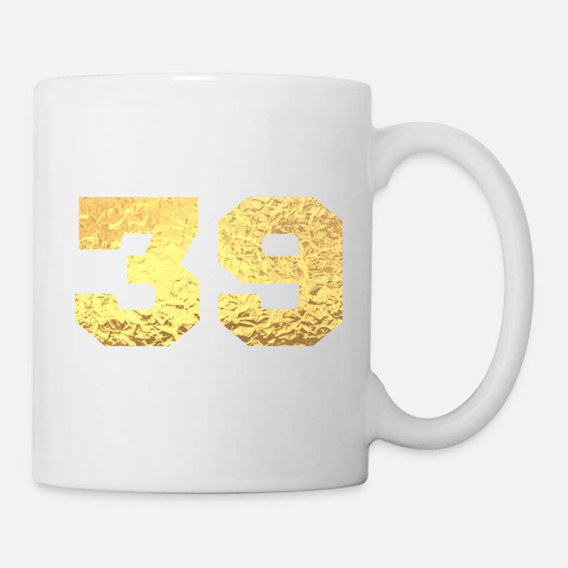 Numéro 39 paillettes doré - 39e anniversaire - Mug blanc - blanc