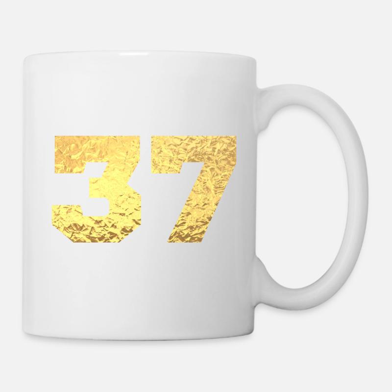 Numéro 37 paillettes doré - 37e anniversaire - Mug blanc - blanc