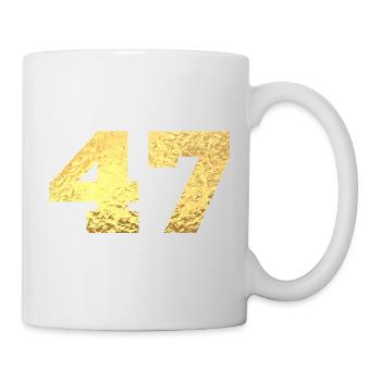 Number 47 Gold Glitter - 47th Anniversary - Mug - white - Right