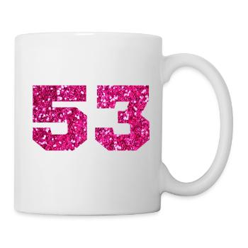 Nummer 53 Pink Glitter - 53. Jubiläum - Tasse - Weiß - Rechts