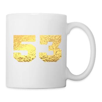 Nummer 53 Gold Glitter - 53. Jubiläum - Tasse - Weiß - Rechts