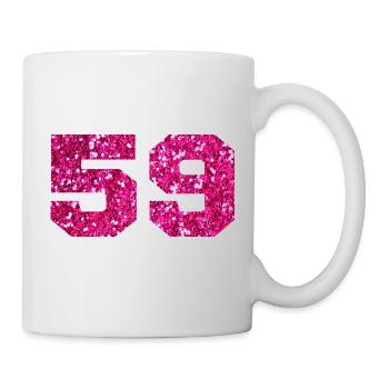 Number 59 Pink Glitter - 59th Birthday - Mug - white - Right