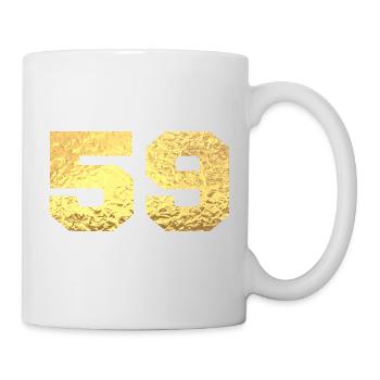 Number 59 Gold Glitter - 59th Anniversary - Mug - white - Right