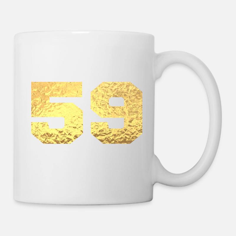 Numéro 59 paillettes doré - 59e anniversaire - Mug blanc - blanc