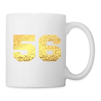 Number 56 Gold Glitter - 56th Anniversary - Mug - white - Right