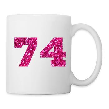 74 Pink Glitter - 74 Birthday - Mug - white - Right