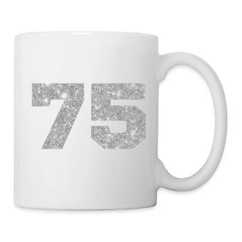 75 paillettes argenté - 75e anniversaire - Mug blanc - blanc - Droite