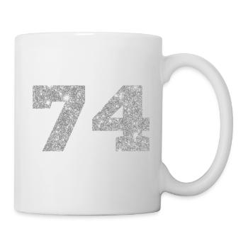 74 Silver Glitter - 74 Birthday - Mug - white - Right