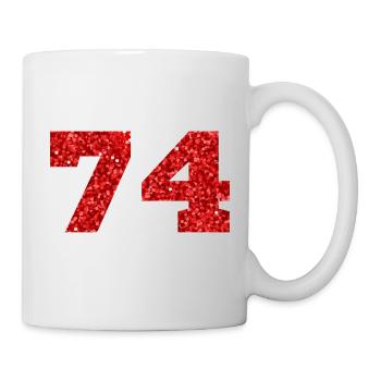 74 Red Glitter - 74 Birthday - Mug - white - Right