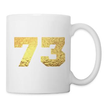73 paillettes doré - 73 anniversaire - Mug blanc - blanc - Droite