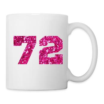 72 Pink Glitter - 72. Geburtstag - Tasse - Weiß - Rechts