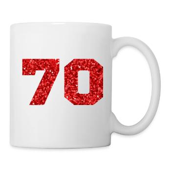 70 paillettes rouge - 70e anniversaire - Mug blanc - blanc - Droite