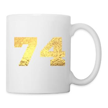 74 Gold Glitter - 74 Birthday - Mug - white - Right