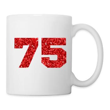 75 paillettes rouge - 75e anniversaire - Mug blanc - blanc - Droite
