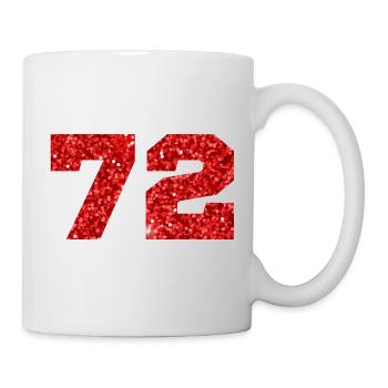 72 Red Glitter - 72 Birthday - Mug - white - Right