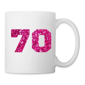 70 paillettes rose - 70e anniversaire - Mug blanc - blanc - Droite