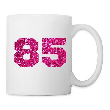 Numéro 85 paillettes rose - 85e anniversaire - Mug blanc - blanc - Droite
