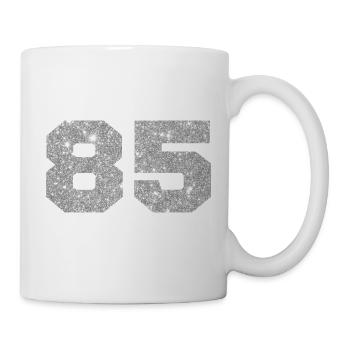Numéro 85 paillettes argenté - 85e anniversaire - Mug blanc - blanc - Droite