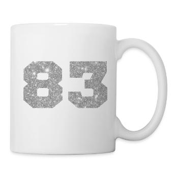 Number 83 Silver Glitter - 83rd Birthday - Mug - white - Right