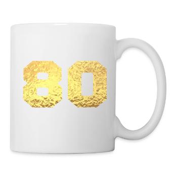Numéro 80 paillettes doré - 80e anniversaire - Mug blanc - blanc - Droite