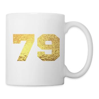 Numéro 79 paillettes doré - 79e anniversaire - Mug blanc - blanc - Droite
