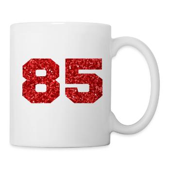 Number 85 Red Glitter - 85th Anniversary - Mug - white - Right
