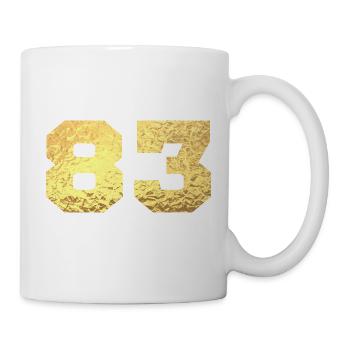 Numéro 83 paillettes doré - 83e anniversaire - Mug blanc - blanc - Droite